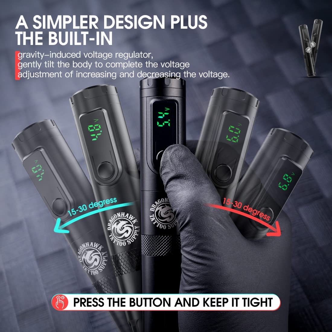 Dragonhawk X4 Wireless Tattoo Pen Kit with Cartridges Needles & Black Ink - Professional Tattoo Machine Gun Set for Artists (TZ-025) | Perfect for Studio Work, Home Tattooing & Professional Use