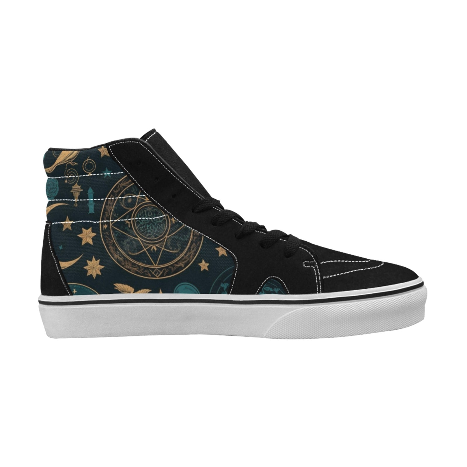 Gothic Symbol High Top Canvas Sneakers for Men & Women - Trendy Streetwear Fashion for Gothic Lovers, Punk Style, and Alternative Outfits