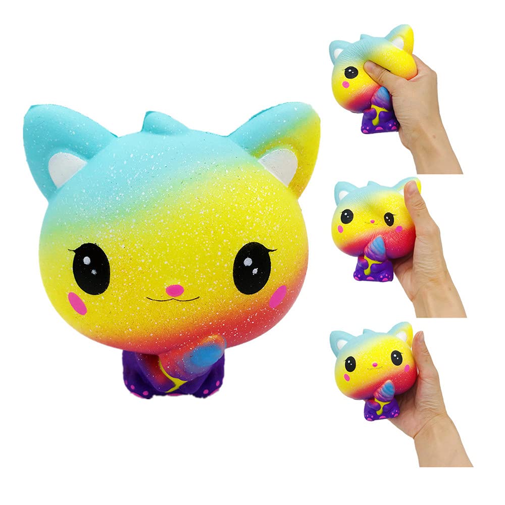 Galaxy Cat Slow Rising Stress Relief Toy - Colorful Scented Squishy Charm for Kids & Adults | Anxiety Relief, Sensory Fidget Toy for Office, Home, School