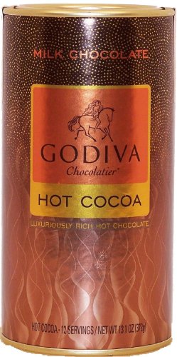 GODIVA Chocolatier Premium Milk Chocolate Hot Cocoa Mix Canister 13.1oz (371g) - Rich & Creamy Hot Chocolate Drink for Winter, Gifts & Cozy Nights