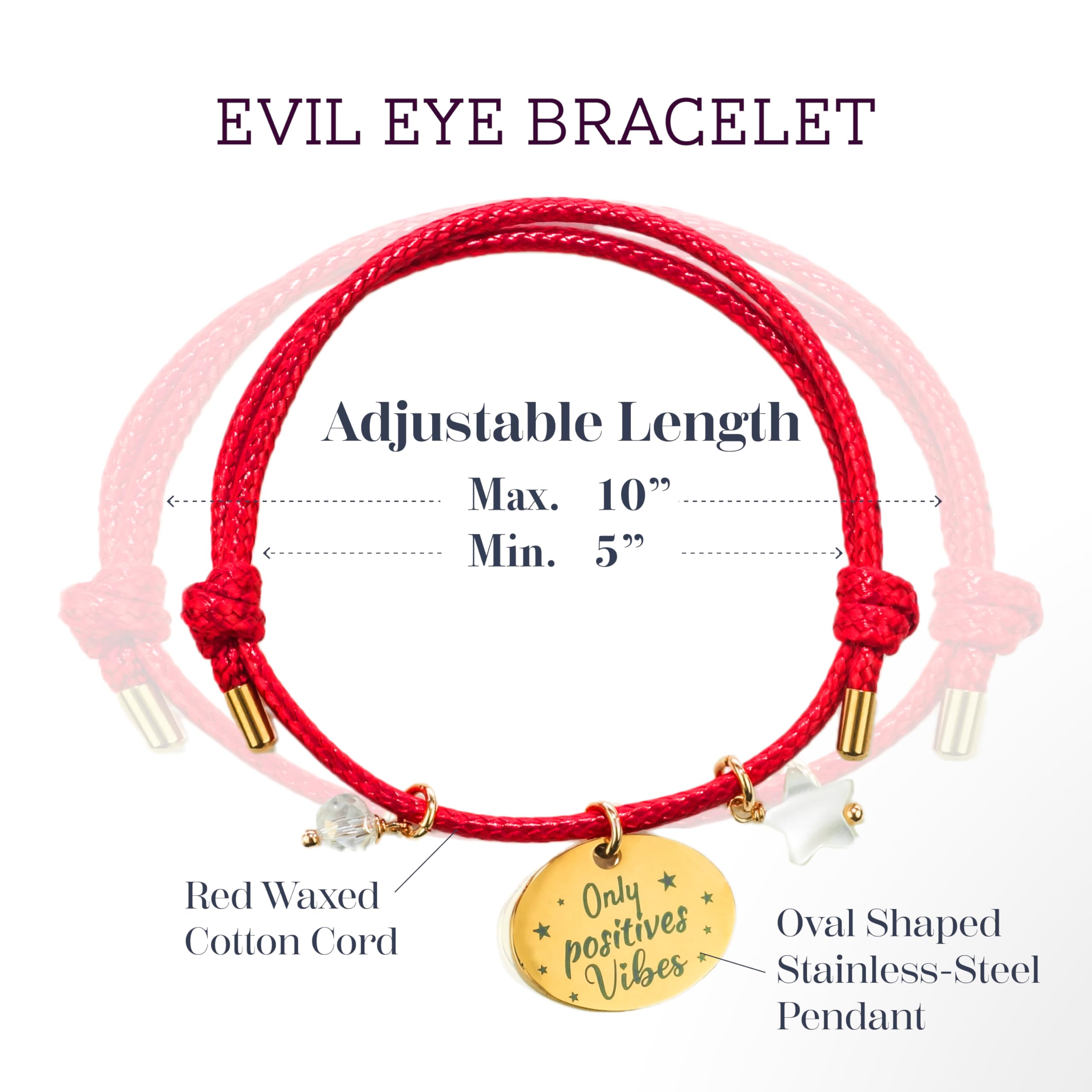 Red Protection Bracelet for Women | Evil Eye Bracelet | Best Friend Love Bracelet | Red String of Fate Bracelet - Spiritual Jewelry for Good Luck, Positive Energy & Warding Off Negativity | Perfect Gift for BFFs, Sisters & Loved Ones