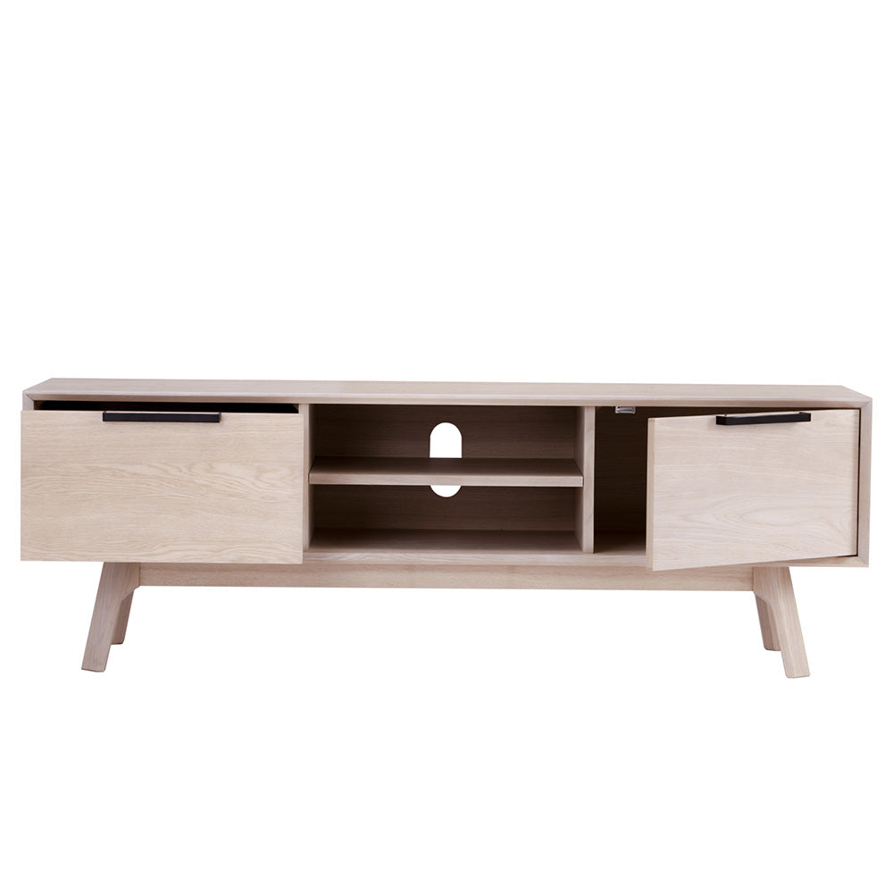 White Oak NEATH Entertainment TV Stand 150cm - Modern Media Console for Living Room, Bedroom & Home Theater
