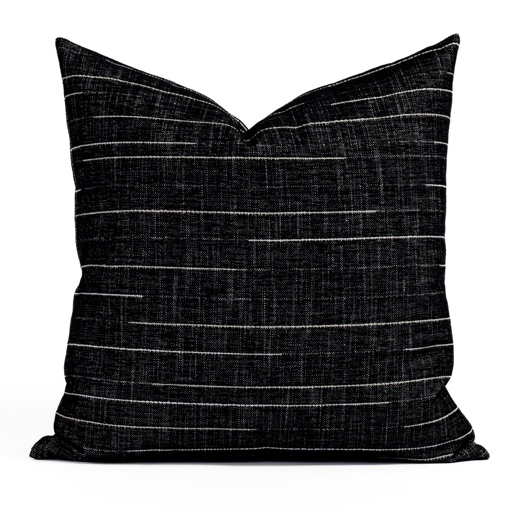 Premium Yuzu 22x22 Outdoor Throw Pillow in Onyx Black - Waterproof & UV Resistant for Patio, Poolside, Garden & Porch Decor