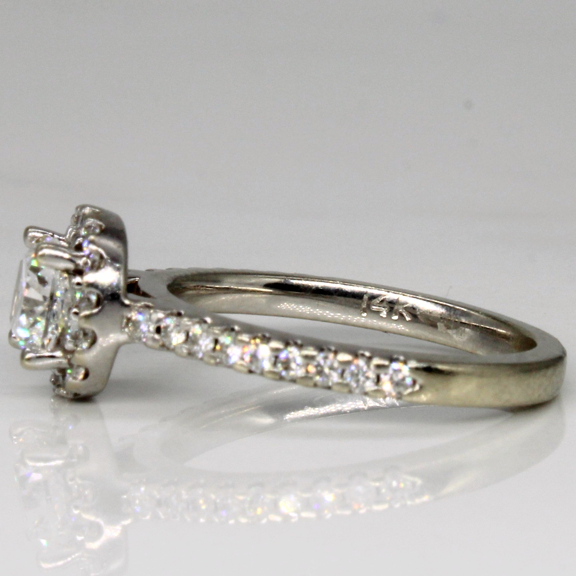 1.14ctw Halo Diamond Engagement Ring for Women - Size 4.75 | Elegant Wedding Band, Anniversary Gift | Perfect for Proposals, Bridal Jewelry & Special Occasions