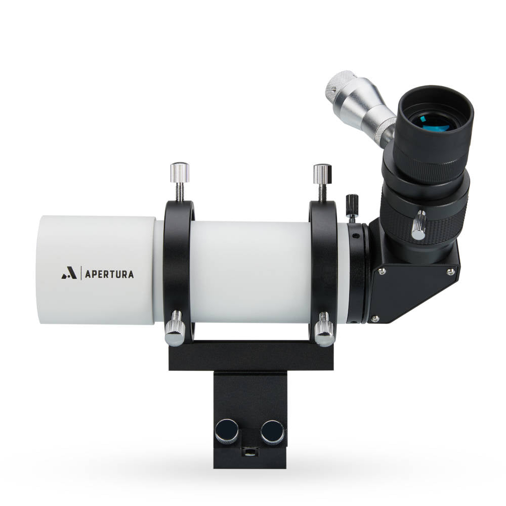 10x50 Right Angle Finder Scope with Illuminated Reticle Eyepiece - White 50RAF W - Perfect for Astronomy, Hunting & Long-Range Observation