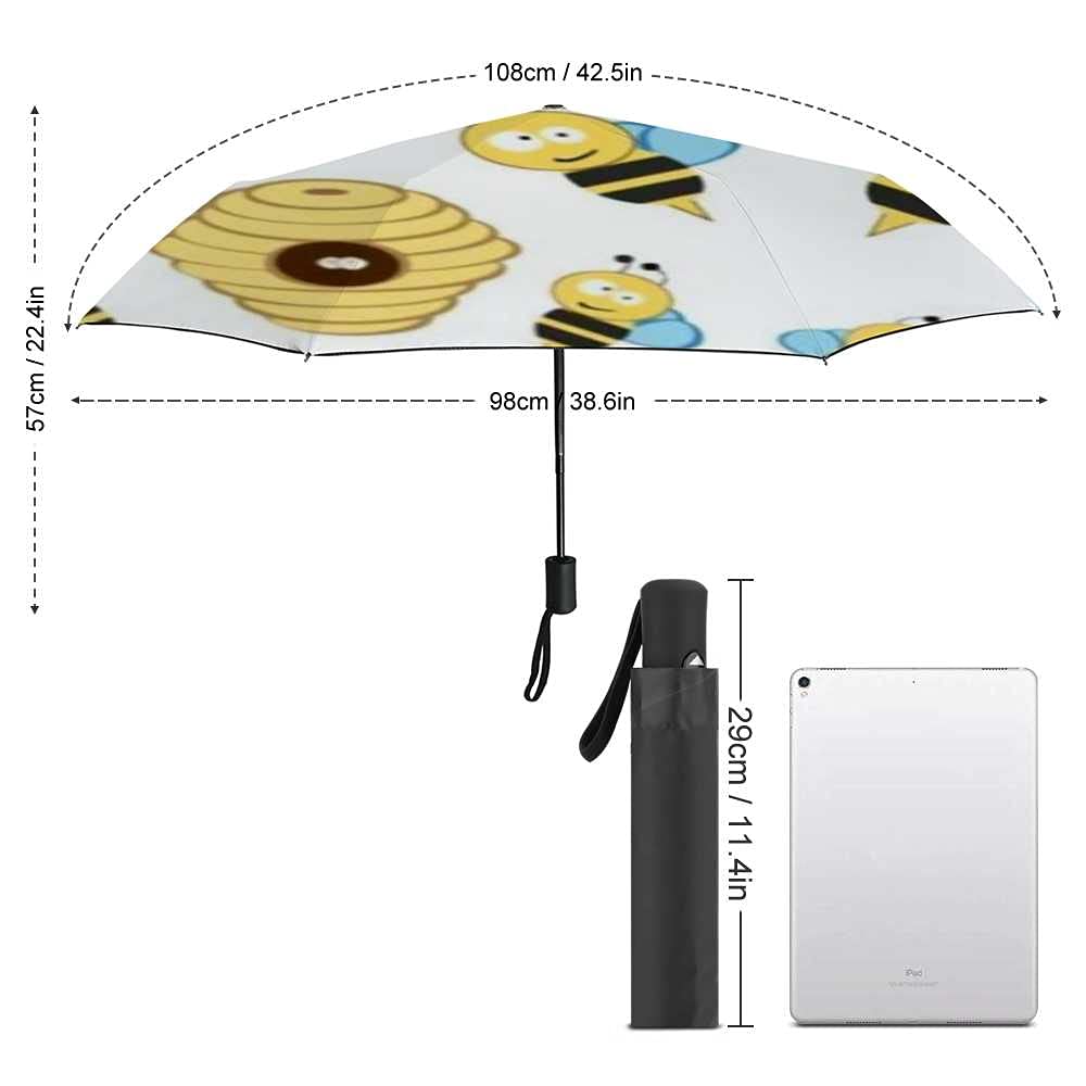 Windproof Travel Umbrella - Compact Folding Auto Open/Close Rain Umbrella for Men & Women - Lightweight Golf Umbrella with Translucent Design - Perfect for Commuting, Travel & Outdoor Activities