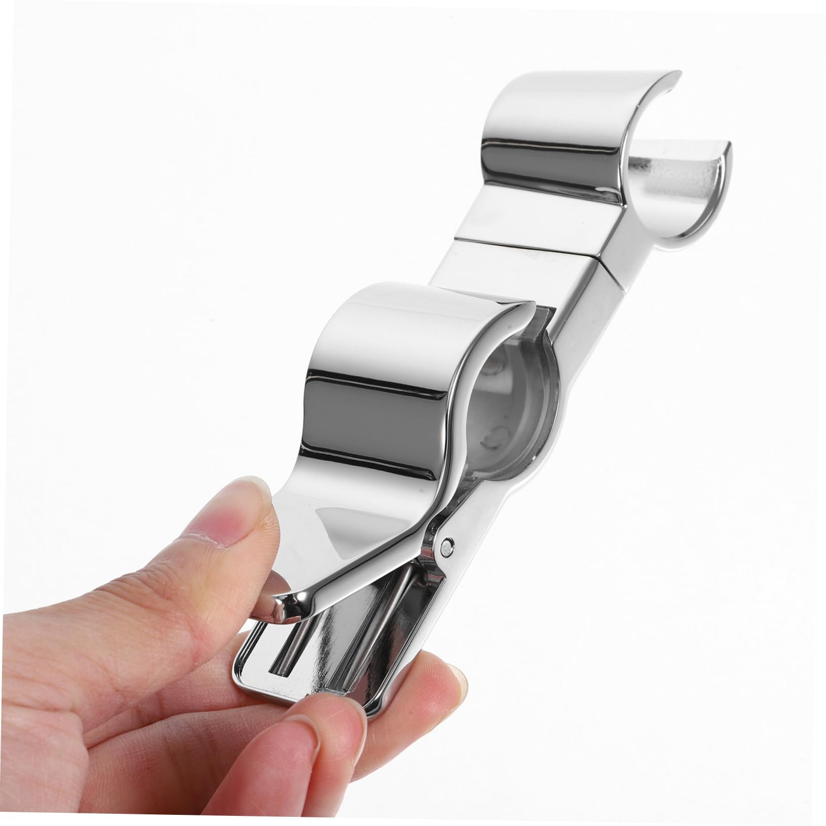 Cabilock Adjustable Shower Head Bracket Holder - Wall Mount No Drill Shower Rail Clamp for Bathroom - ABS Plastic Shower Sprayer Bar Accessories - Perfect for Small Bathrooms & Rented Apartments