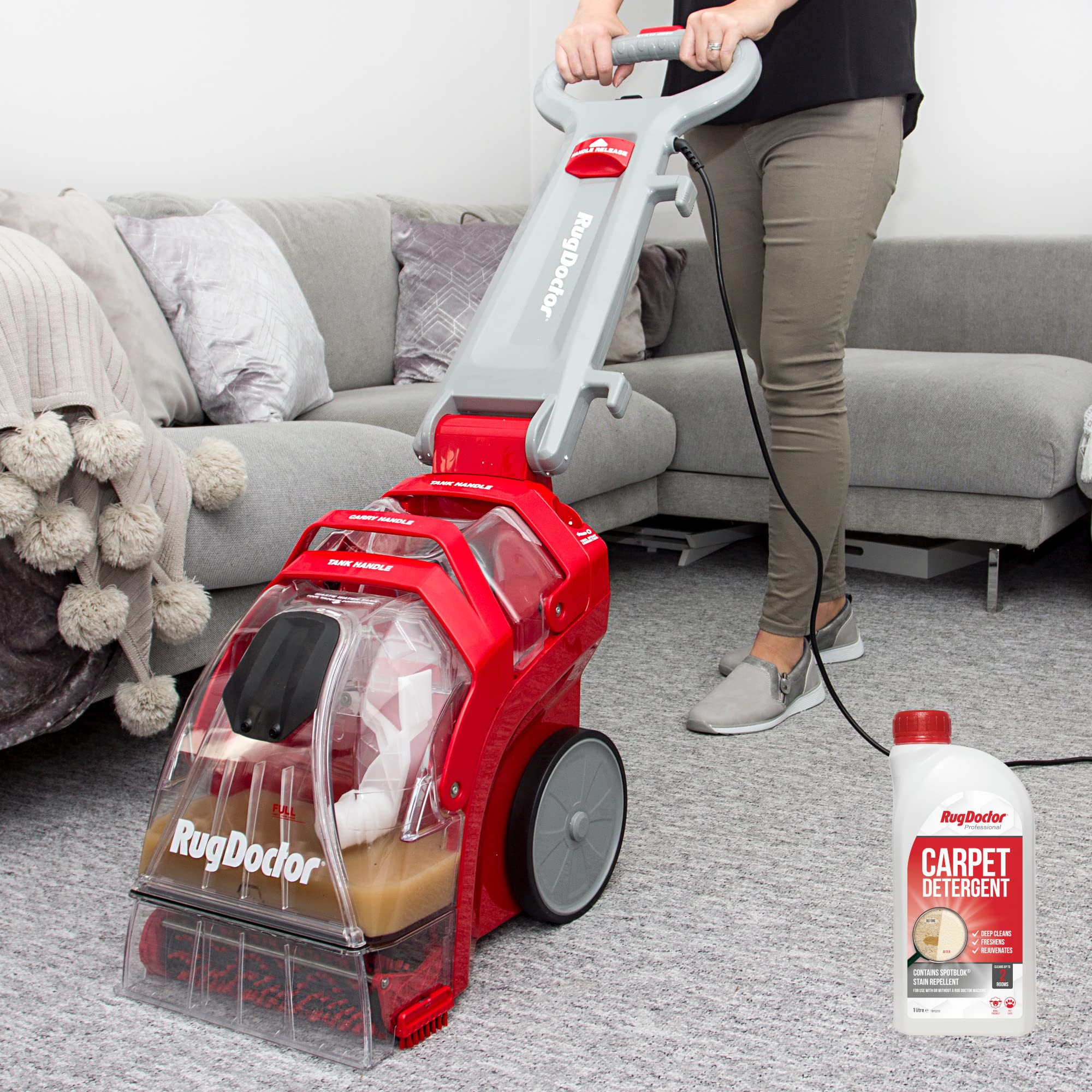 Rug Doctor Carpet Cleaner Detergent with SpotBlok Stain Prevention - 1 Liter (33.8 fl oz) for Deep Cleaning & Odor Removal - Perfect for Pets, Kids & High Traffic Areas