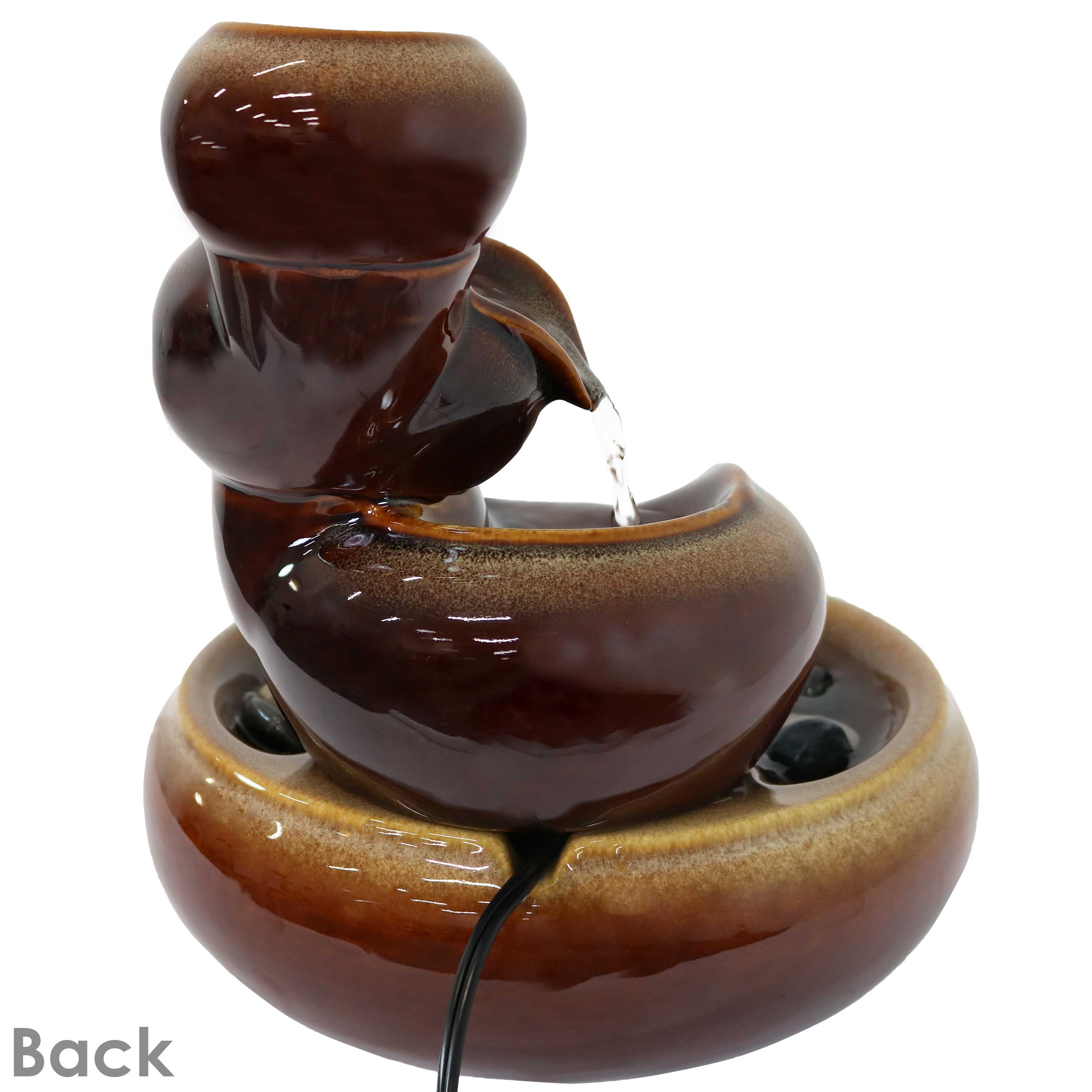 Sunnydaze 3-Tier Ceramic Indoor Water Fountain - Relaxing Home Decor for Living Room, Bedroom, or Office | Zen Meditation & Stress Relief
