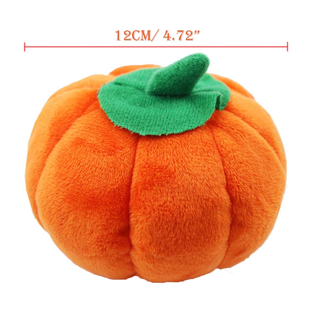 SEIS 3 Pack Pumpkin Dog Chew Toys - Squeaky Plush Pet Toys for Dogs & Cats - Halloween Puppy Teething Toy for Small Medium Large Breeds - Fun Interactive Playtime & Stress Relief for Pets