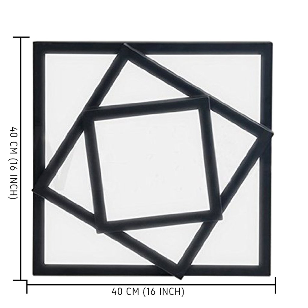 Modern Geometric LED Flush Mount Ceiling Light - 16x16 Inch, 24W Max, Painted Metal Finish - Perfect for Living Room, Bedroom, or Kitchen Lighting