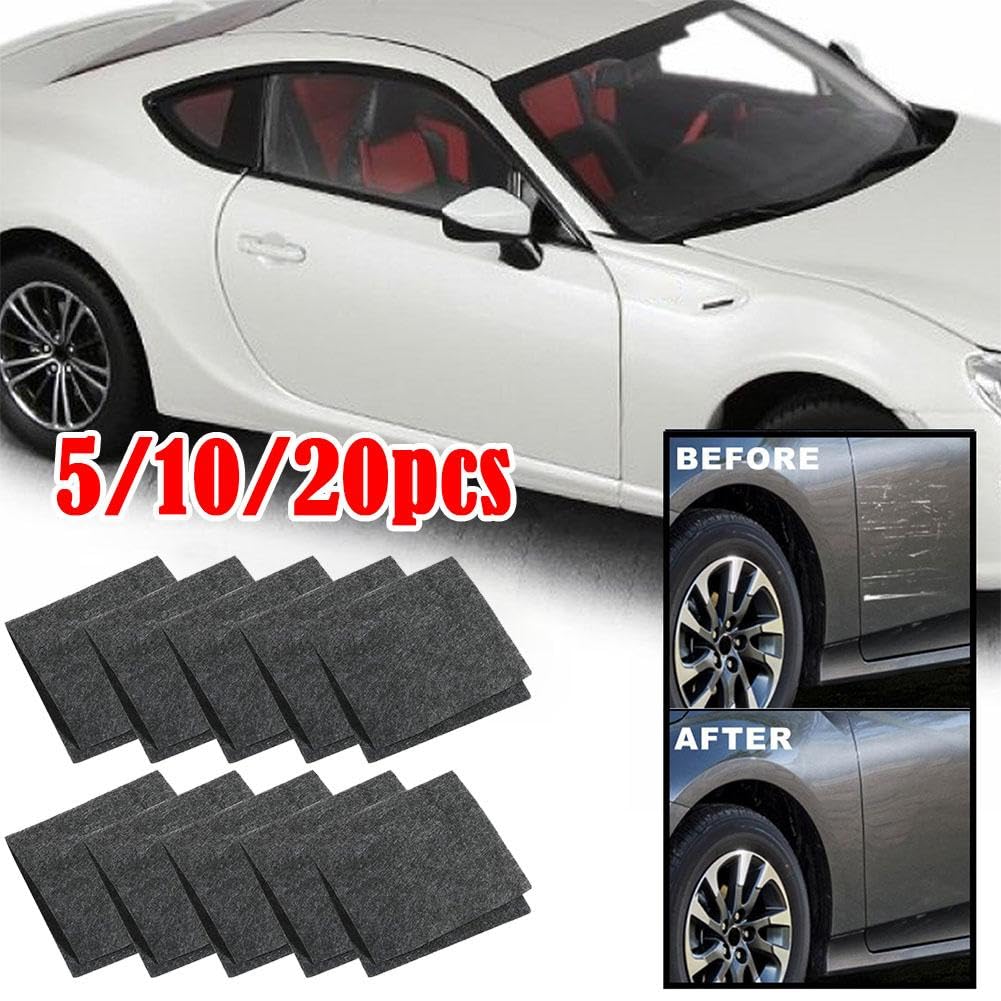 Nano Sparkle Cleaning Cloth & Car Scratch Remover Kit - 5pcs 4x4in Microfiber Cloths for Vehicle Paint Scratch Repair, Deep Scratch Removal & Car Detailing - Perfect for Auto Body Repair, DIY Car Care & Professional Detailing