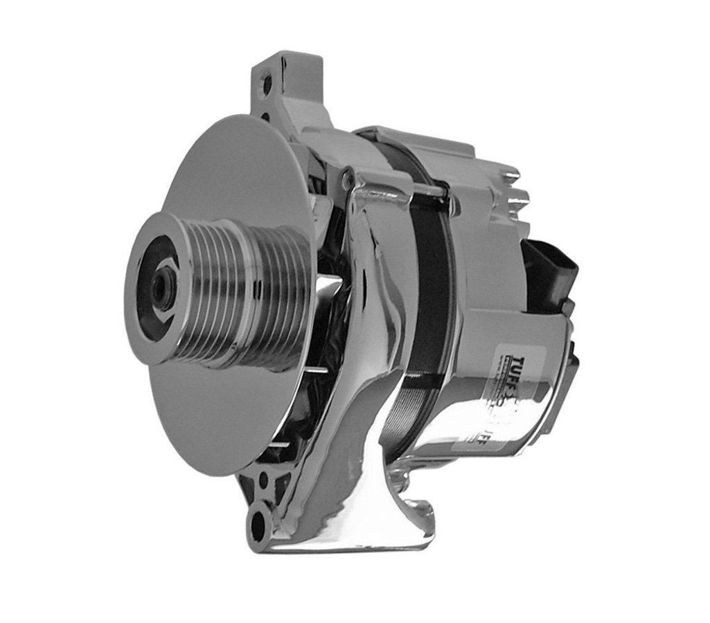 Tuff Stuff 7716B 100 Amp Chrome Alternator for Ford 5.0L V8 - High Performance Replacement Part for Mustang, F150, Bronco - Perfect for Off-Roading & Engine Upgrades