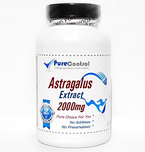 PureControl Supplements Astragalus Extract 2000mg - 100 Capsules of Premium Quality Herbal Supplement for Immune Support & Energy Boost | Natural Wellness for Daily Health, Fitness Recovery & Stress Relief