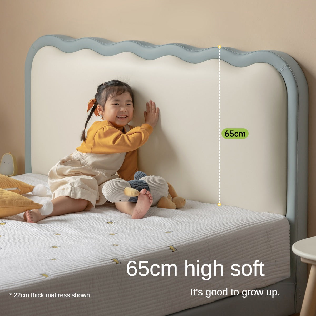 Organic Leather Kids Soft Bed - Comfortable & Durable Toddler Bed for Boys & Girls | Perfect for Nursery, Bedroom & Playroom