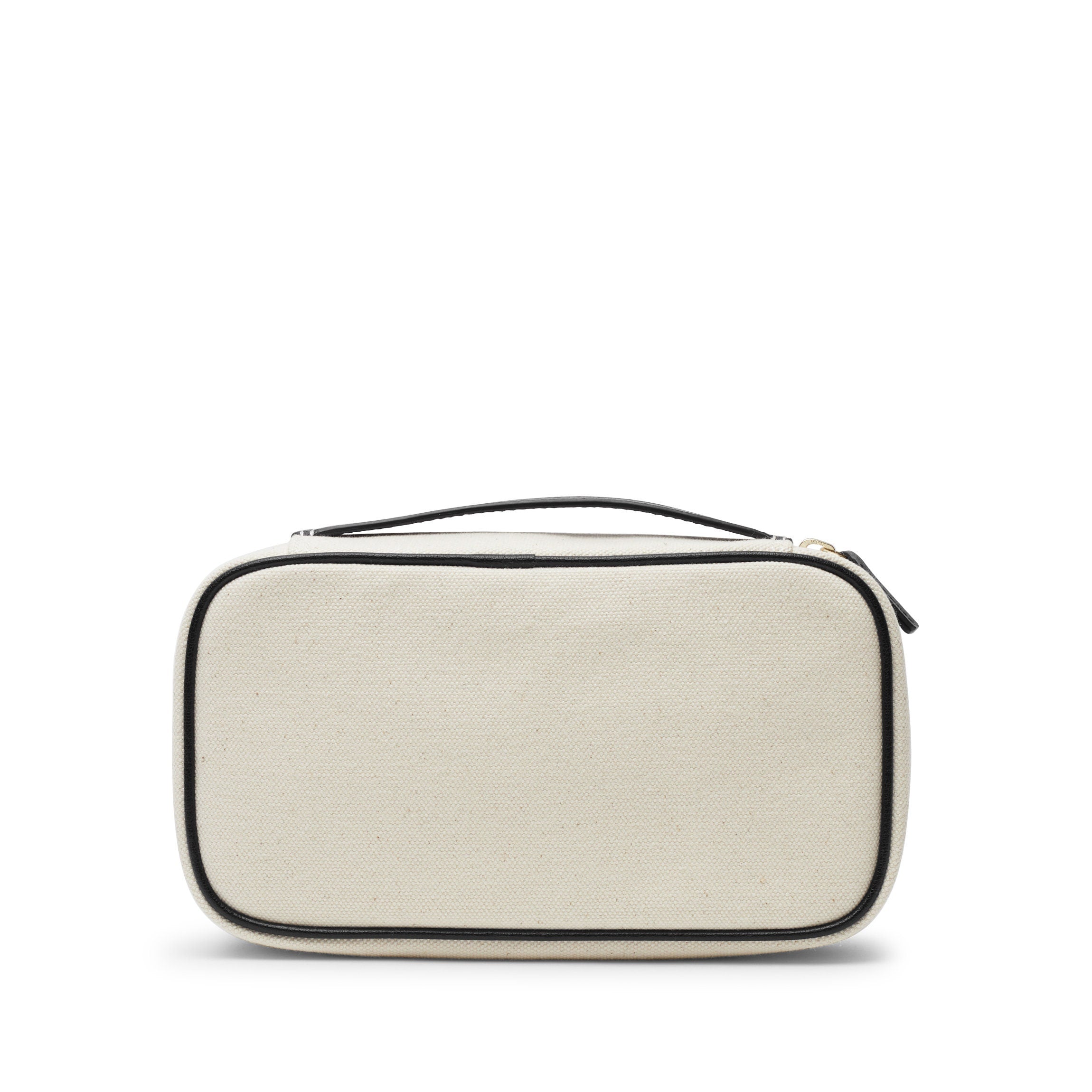 Medium Travel Organizer - Canvas Storage Bag for Toiletries & Accessories (Natural/Black) | Perfect for Weekend Trips & Business Travel