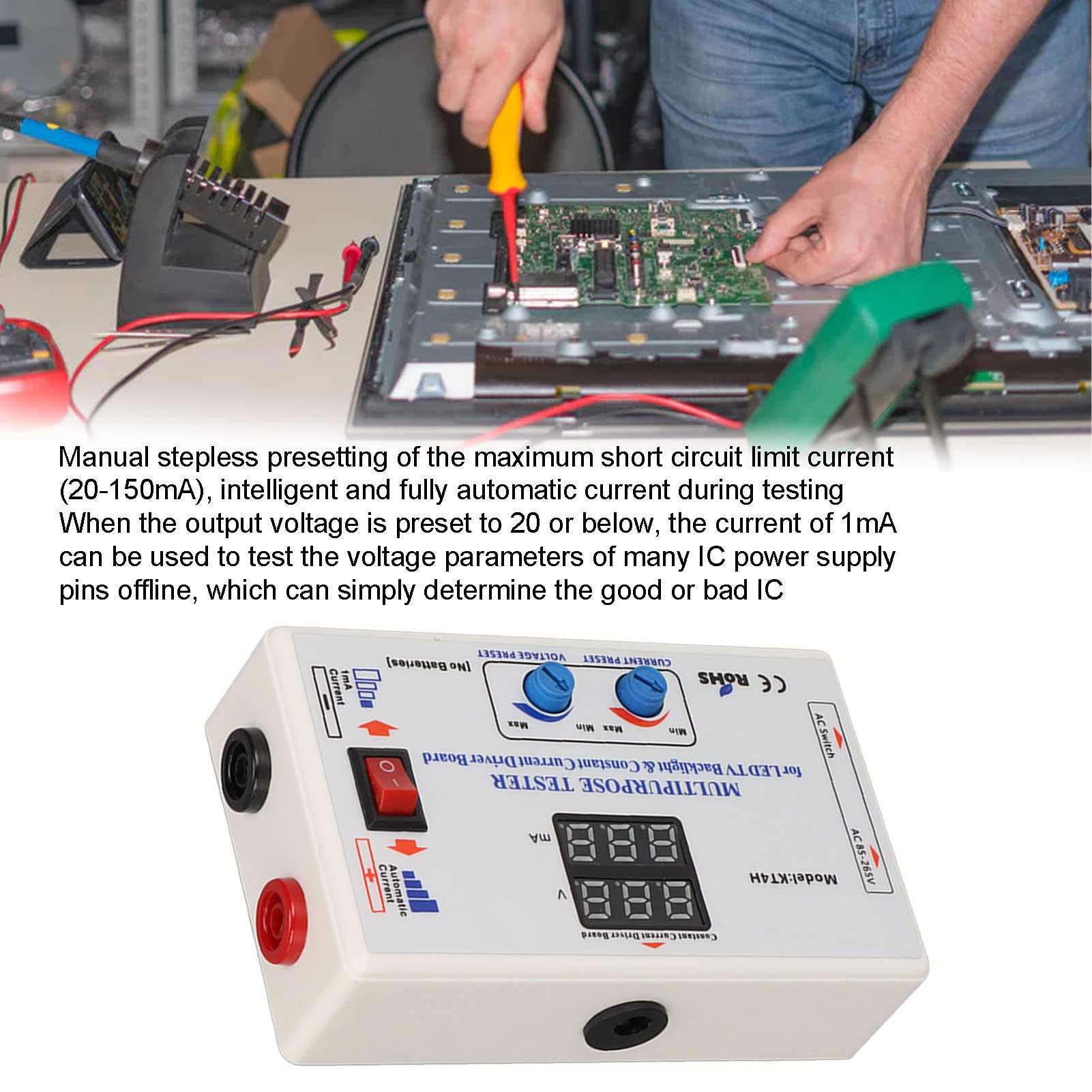 LED Backlight Tester Kit - KT4H Constant Current Board Tester for LCD/LED TV Repair, Backlight Strip & Lamp Bead Testing Tool (US Stock) - Perfect for TV Repair Shops & DIY Home Screen Fixes