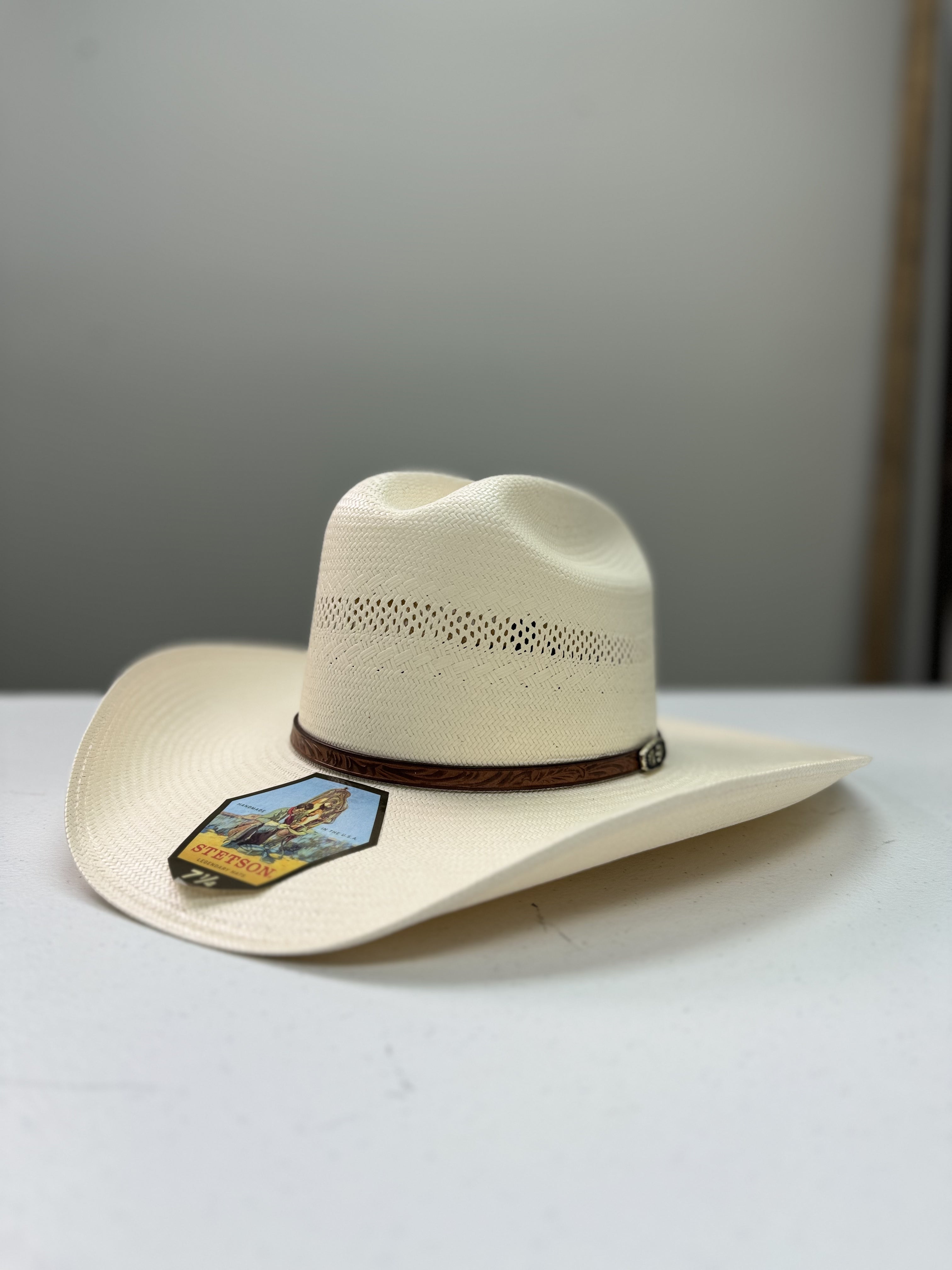 Stetson Unisex Cowboy Cowgirl 100X Ranch Straw Vented Hat - Western Style Sun Protection for Outdoor Ranchers, Farmers & Country Music Fans