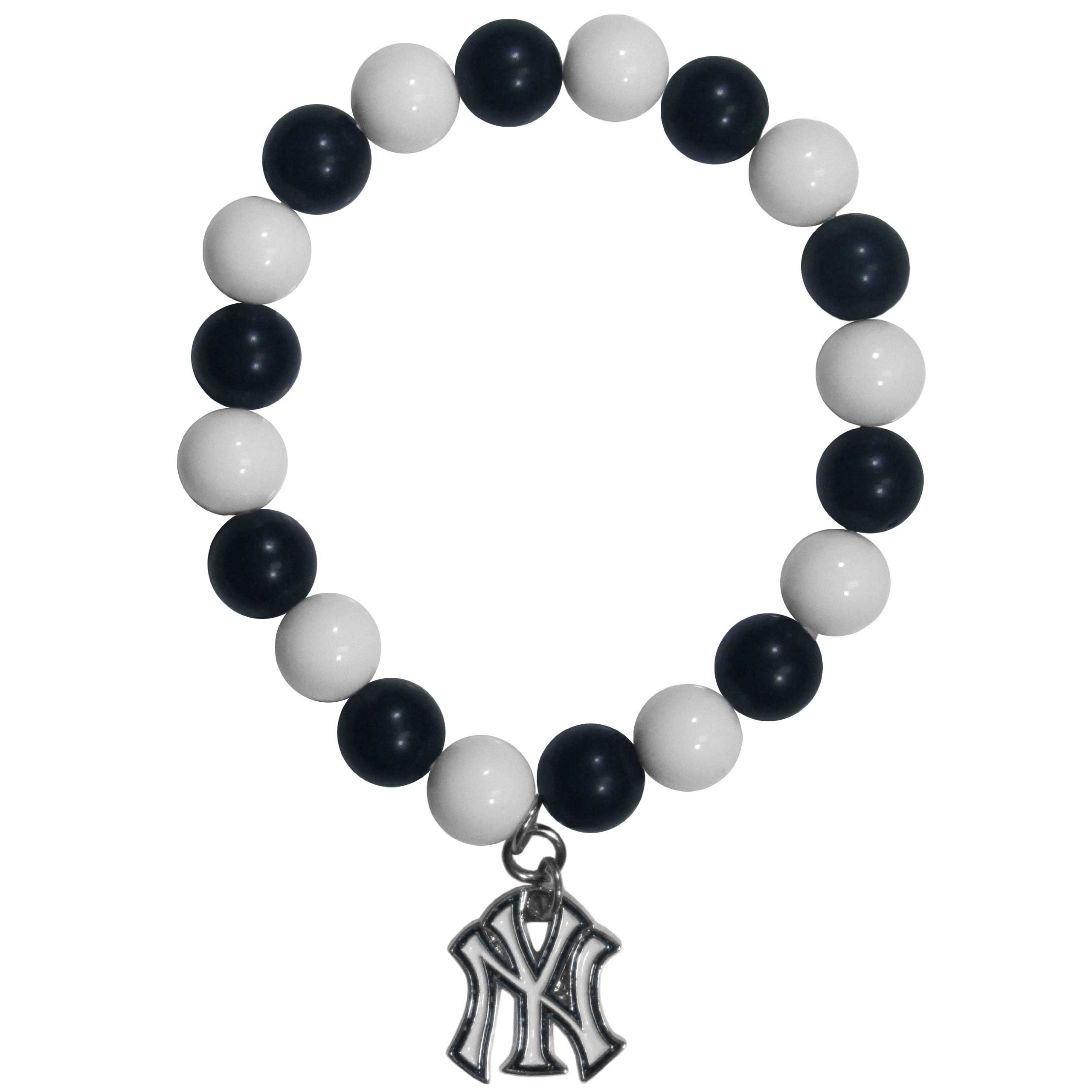 MLB Fan Bead Bracelet for Women & Men - Officially Licensed Baseball Team Jewelry - Adjustable Sports Bracelet for Game Day, Parties & Gifts