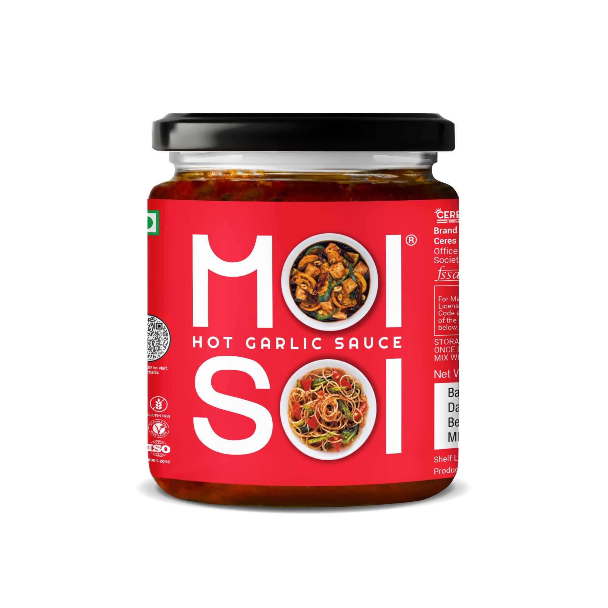Premium MOI SOI Hot Garlic Sauce - Vegan, Gluten-Free, No MSG, No Artificial Colors - Perfect for Stir Fry, Marinating, Dipping & Cooking - Freshly Shipped 175g
