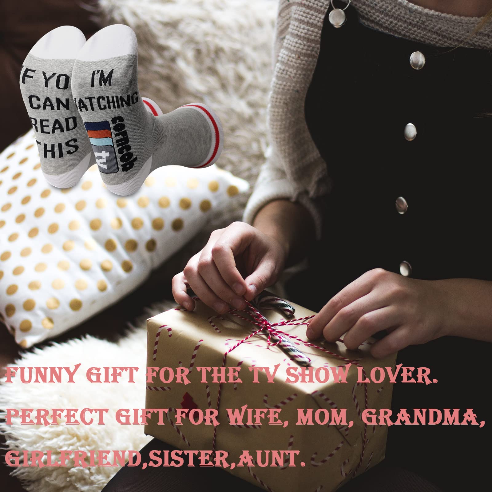 GJTIM 2 Pairs Funny TV Show Socks - I Think You Should Leave Inspired Novelty Socks for Women - Perfect Gift for Fans, Comedy Lovers & Prank Enthusiasts - Great for Cosplay, Themed Parties & TV Show Marathons