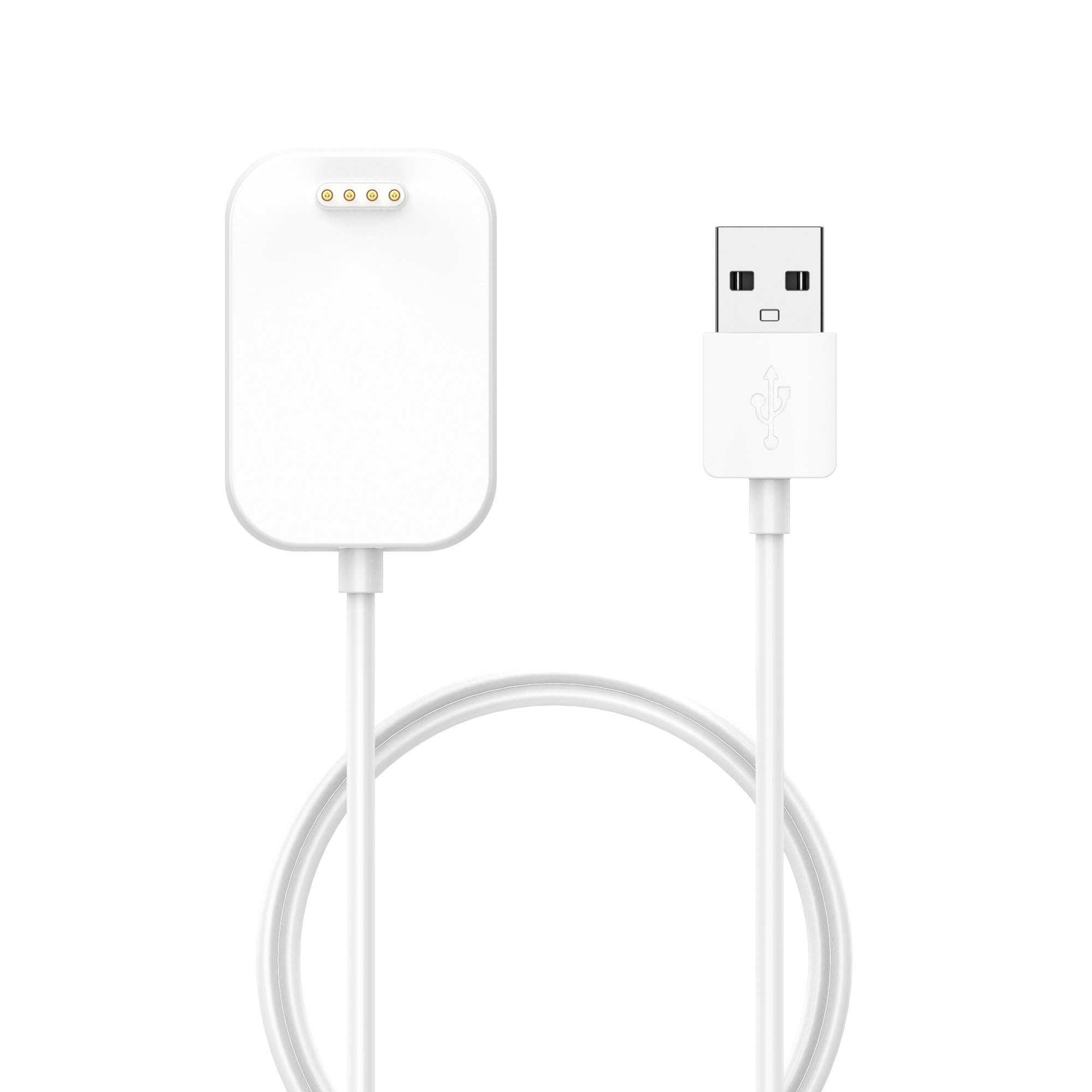 FitTurn USB Charger Cable for Verizon Gizmowatch & Disney Edition - Replacement Power Cord, Charging Dock & Data Sync Clip (White) - Perfect for Kids Smartwatch Charging at Home, School & Travel