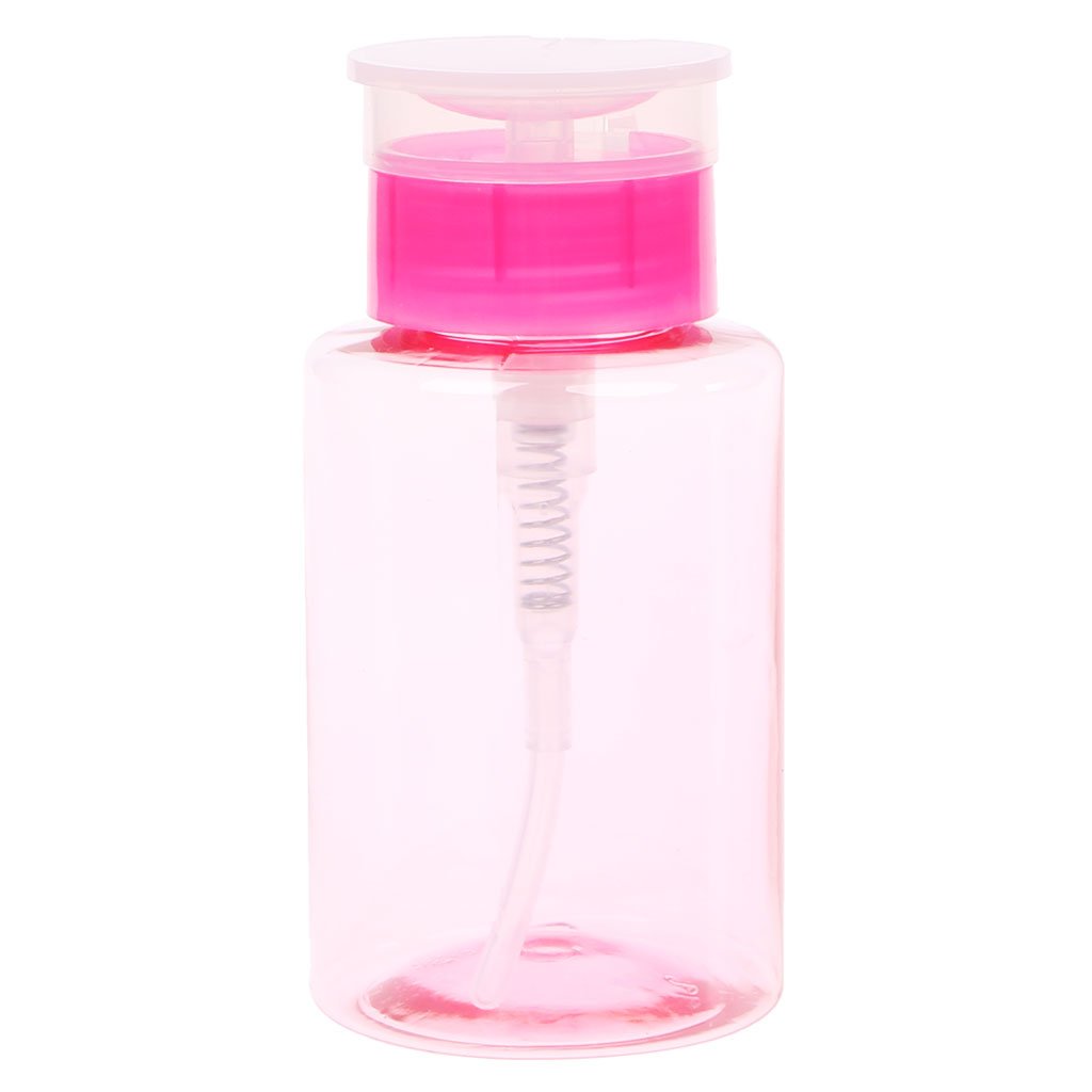 160ml Empty Nail Polish Remover Pump Dispenser - Refillable Liquid Gel Polish Remover Bottle for Professional & Home Nail Art (Pink) | Perfect for Salon, DIY Manicures & Nail Care Kits