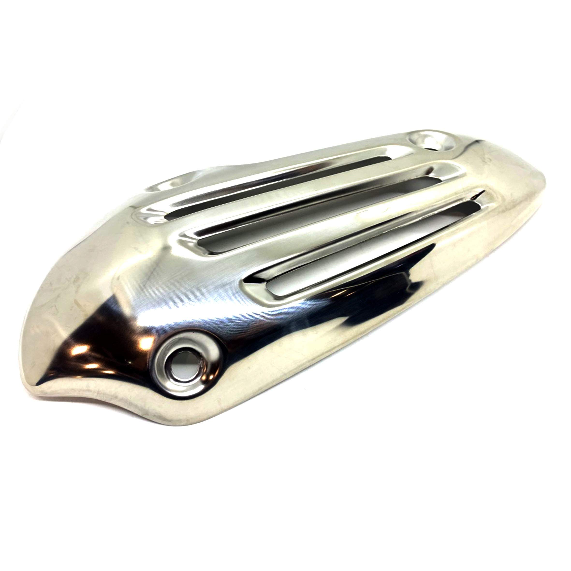 Genuine Vespa Exhaust Heat Shield 1A006767 - OEM Replacement Part for Vespa LX, LXV, Primavera, Sprint Models - Chrome Plated Motorcycle Accessory for Heat Protection & Style Upgrade