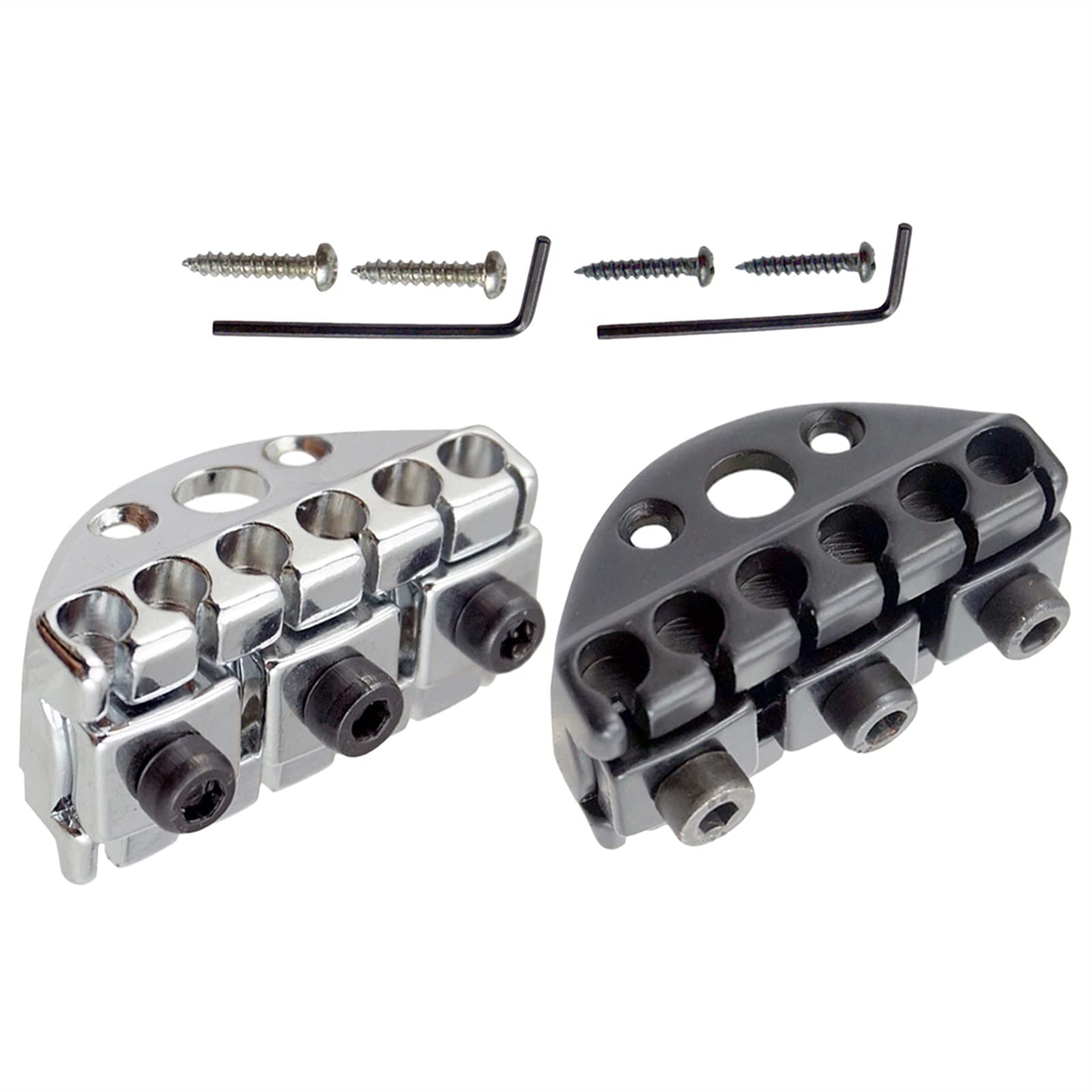 42mm Electric Guitar Bridge - Locking String Nut & Suspension Type Headless Design (Black) - Perfect for Electric Guitar Upgrades & DIY Repairs