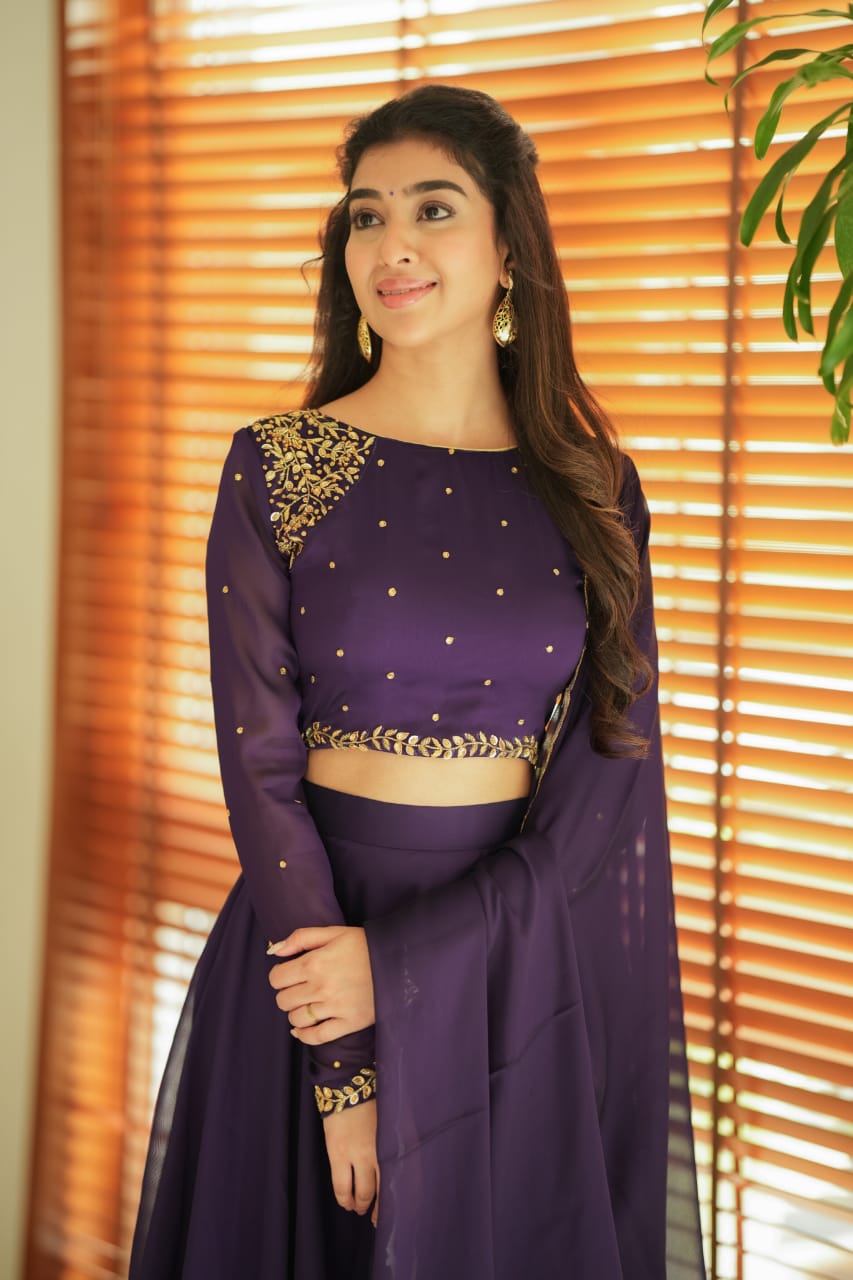 Aashmika Violet Designer Lehenga Choli Set for Women | Indian Ethnic Party Wear | Wedding, Festival & Special Occasion Outfit