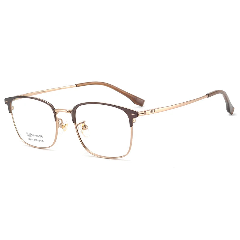 Bclear Unisex Full Rim Square Titanium Eyeglasses Frame 36114 - Lightweight Durable Glasses for Men & Women, Perfect for Reading, Work, and Everyday Wear