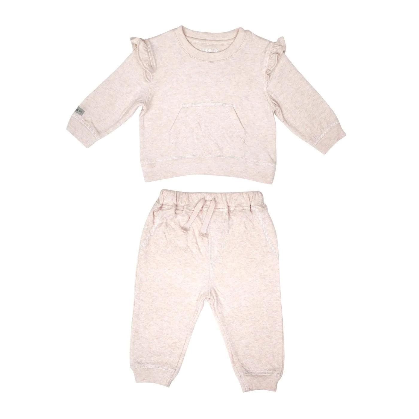 Juddlies 2-Piece Jogger Set for Women - Soft Rosewater Fleck Lounge Wear, Comfortable Tracksuit for Home, Gym & Casual Outfits