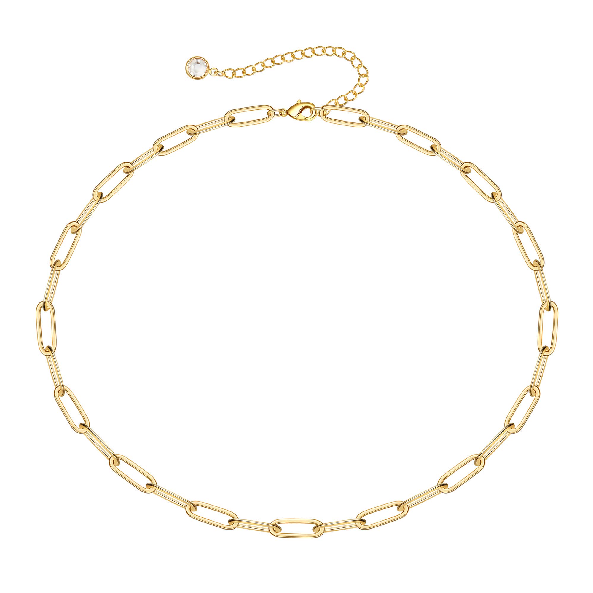 Turandoss 14K Gold Plated Dainty Choker Necklace for Women - Handmade Adjustable Snake Link Chain with Cross, Star & Moon Charms | Elegant Layering Jewelry for Everyday Wear, Parties & Gifts