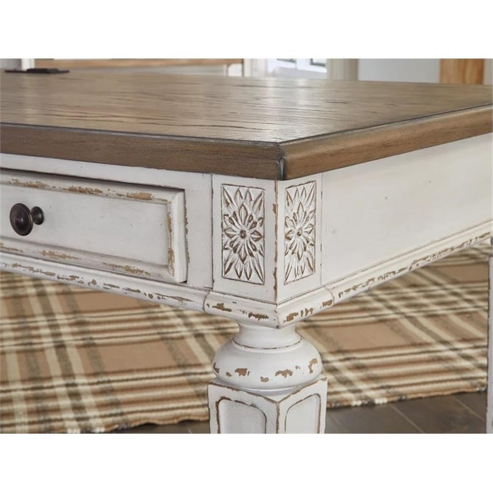 BOWERY HILL White Modern Computer Desk with USB Ports - Engineered Wood Home Office Desk for Work, Study & Gaming - Compact Writing Table for Small Spaces & Dorm Rooms