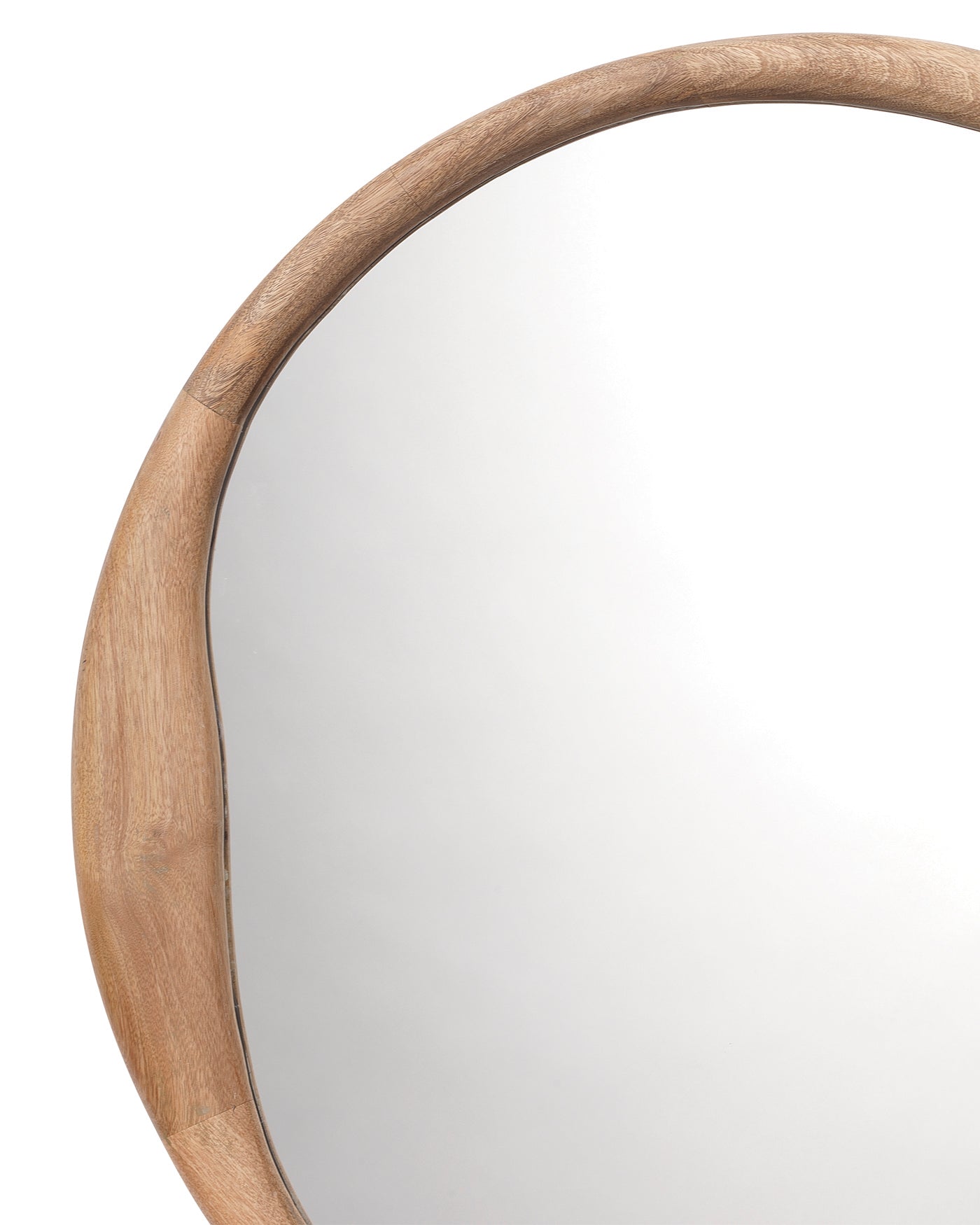 Stylish Round Wall Mirror - Organic Wood Frame, Decorative Home Decor for Living Room, Bedroom & Bathroom | Perfect for Modern & Boho Interiors