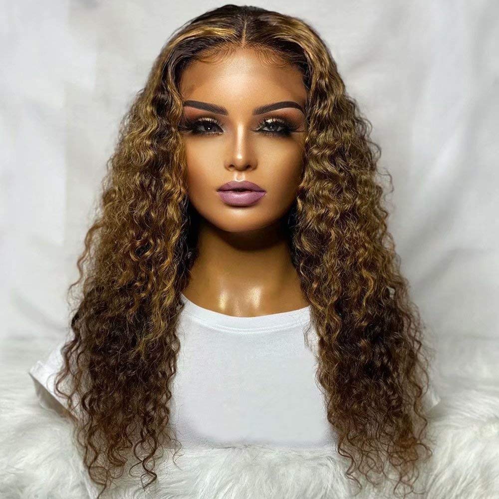 HD Transparent 13x6 Lace Front Human Hair Wigs - 180 Density Ombre 1B/30 Curly Brazilian Remy Hair Wig with Baby Hair & Pre-Plucked Bleached Knots (22 Inch) | Perfect for Daily Wear, Cosplay, Parties & Special Occasions