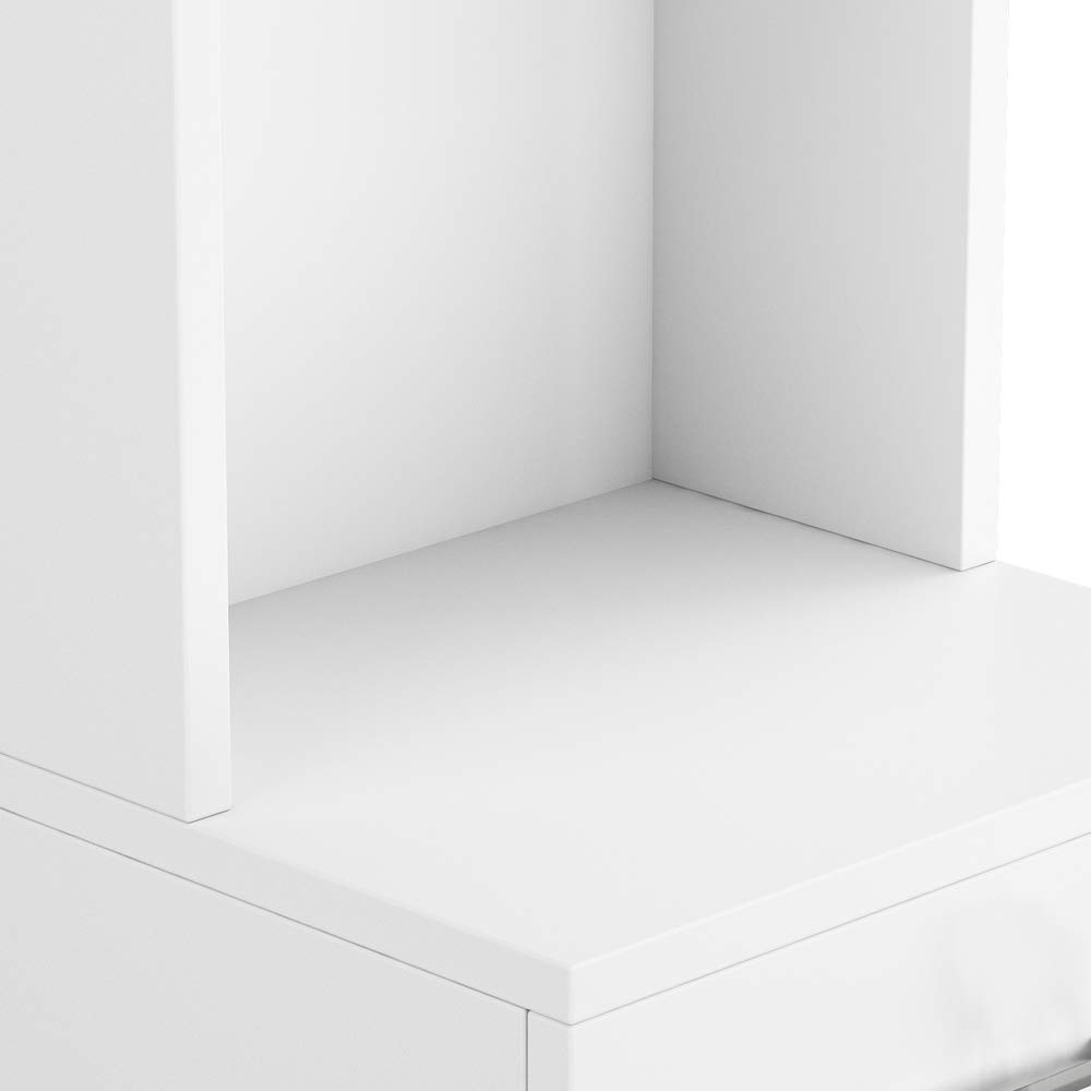 Wall Mount Salon Stations for Hair Stylists & Barbers - 3-Tier Storage Shelf, Large Lockable Drawers (13.4
