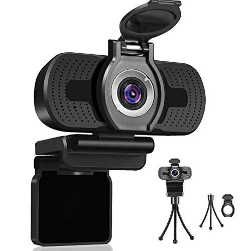Dericam 1080P Webcam with Microphone & Privacy Cover - USB Computer Camera for Laptop/Desktop with Tripod - Plug & Play for Video Streaming, Zoom Meetings, Online Classes, Gaming & Video Conferencing - Perfect for Remote Work, Distance Learning & Live Streaming