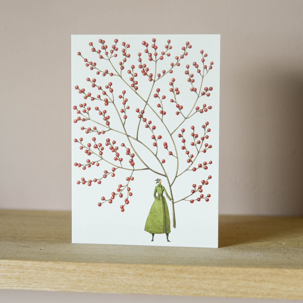 Festive Christmas Greeting Cards with Red Berries Design - Pack of 10 for Holiday Wishes, Family & Friends - Perfect for Home Decor, Office Gifts & Seasonal Celebrations