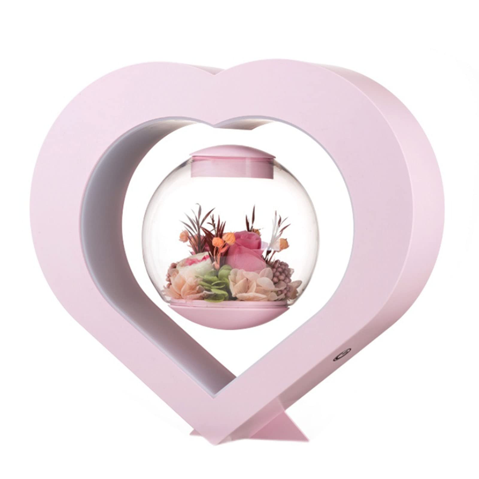 Magnetic Levitation Rose Flower with LED Light - Floating Anti-Gravity Rotating Lamp for Valentine's Day, Wedding, Anniversary Gift - Perfect for Bedroom Decor, Romantic Night Light & Unique Home Decoration