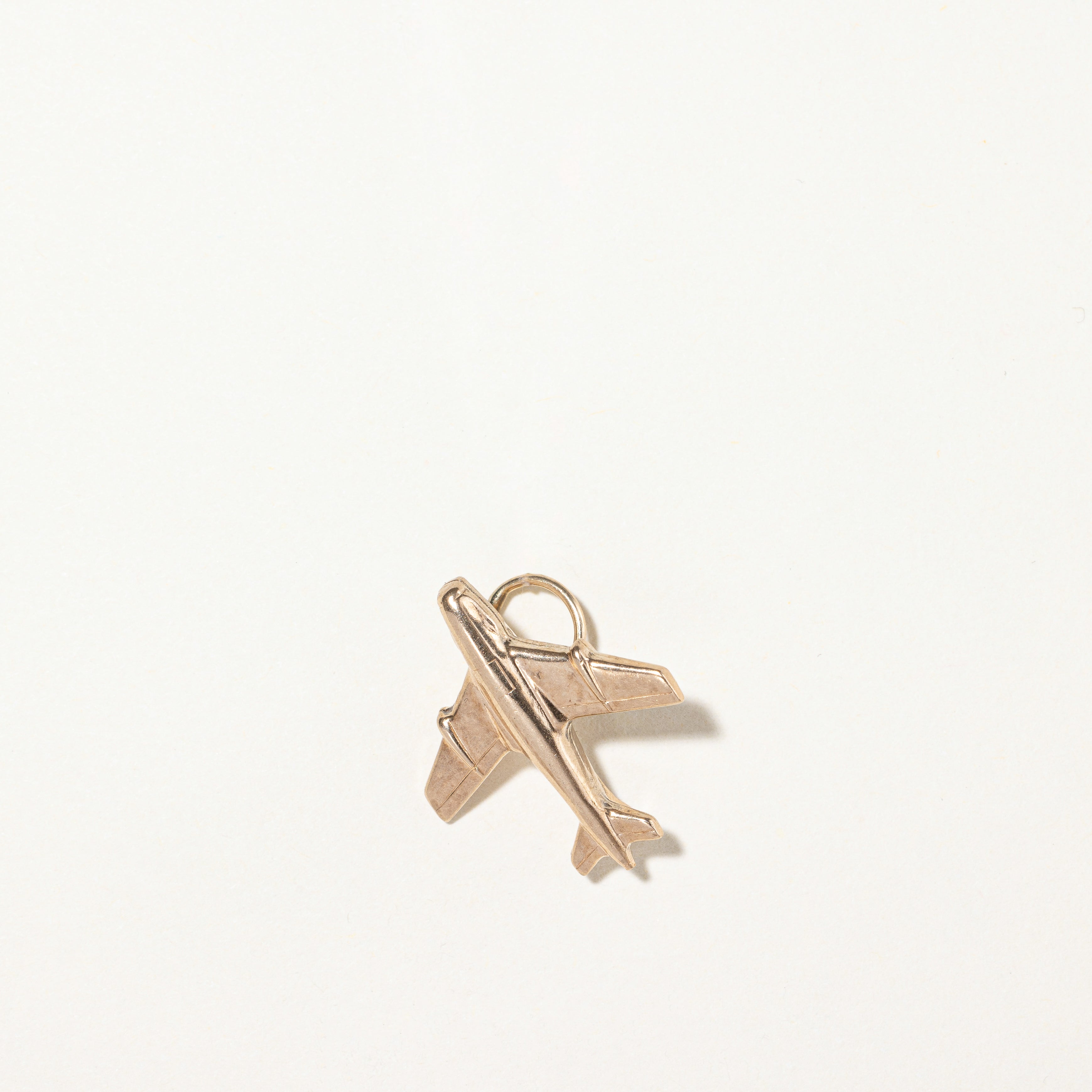 10K Yellow Gold Airplane Charm Pendant - Dainty Jewelry for Necklace & Bracelet - Perfect for Travel Lovers & Aviators - Gift for Pilots, Flight Attendants & Aviation Enthusiasts