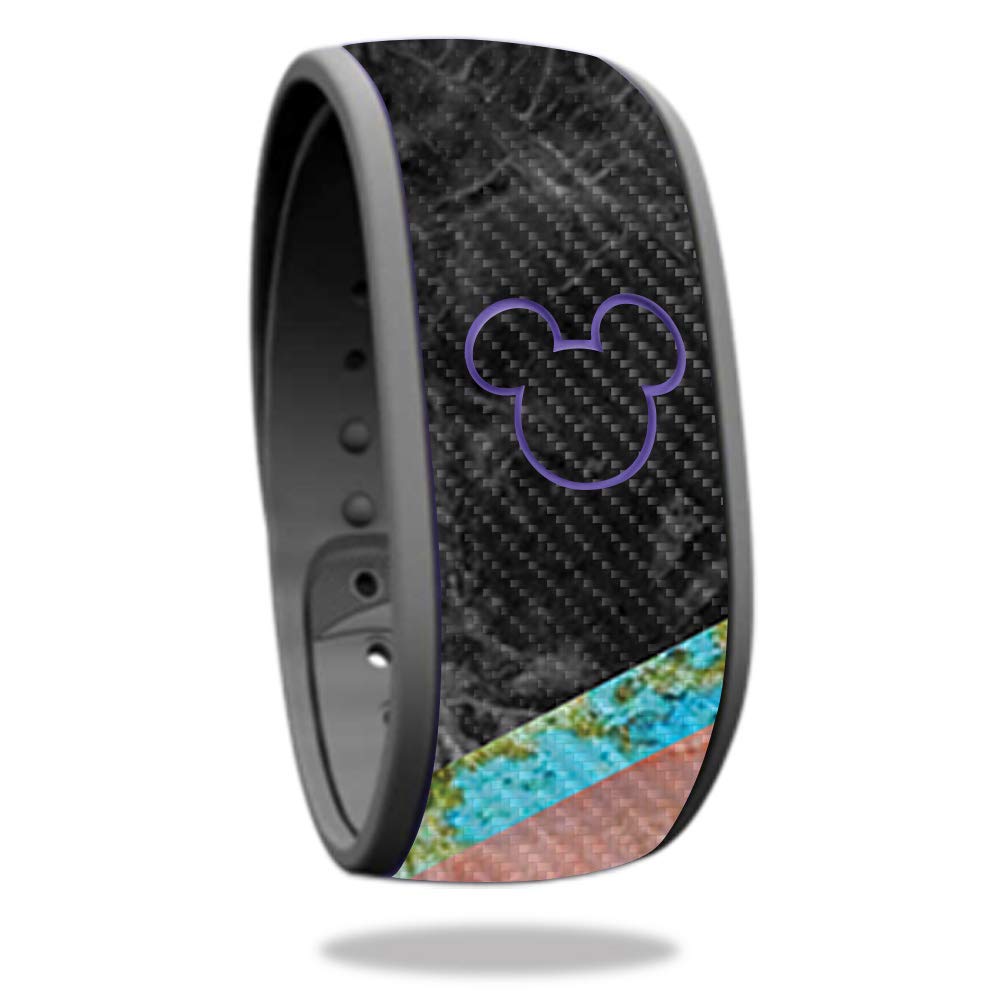 Premium Carbon Fiber Skin for Disney MagicBand - Cut Marble Design | Protective & Durable Textured Cover | Easy to Apply & Remove | Made in USA | Perfect for Theme Parks & Disney Vacations