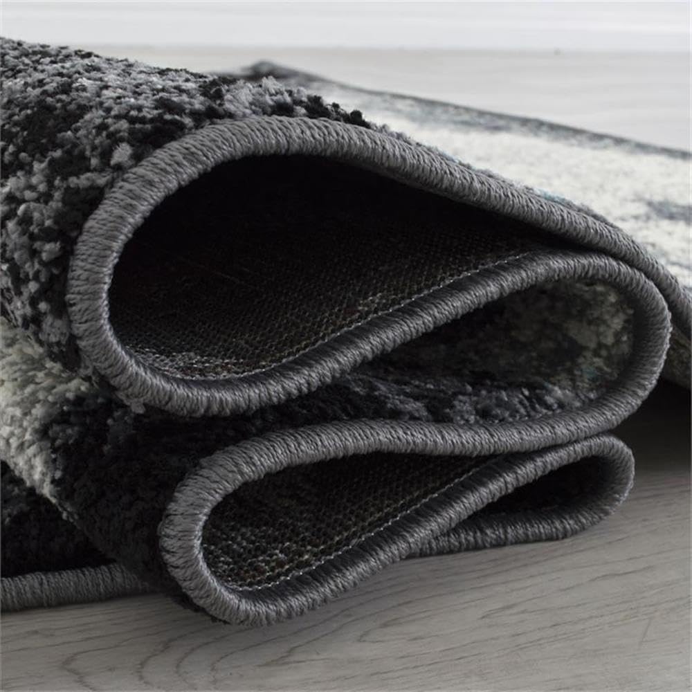 Nicolette Contemporary Gray 5'x7' Area Rug by Furniture of America - Soft Fabric for Living Room, Bedroom & Office Decor