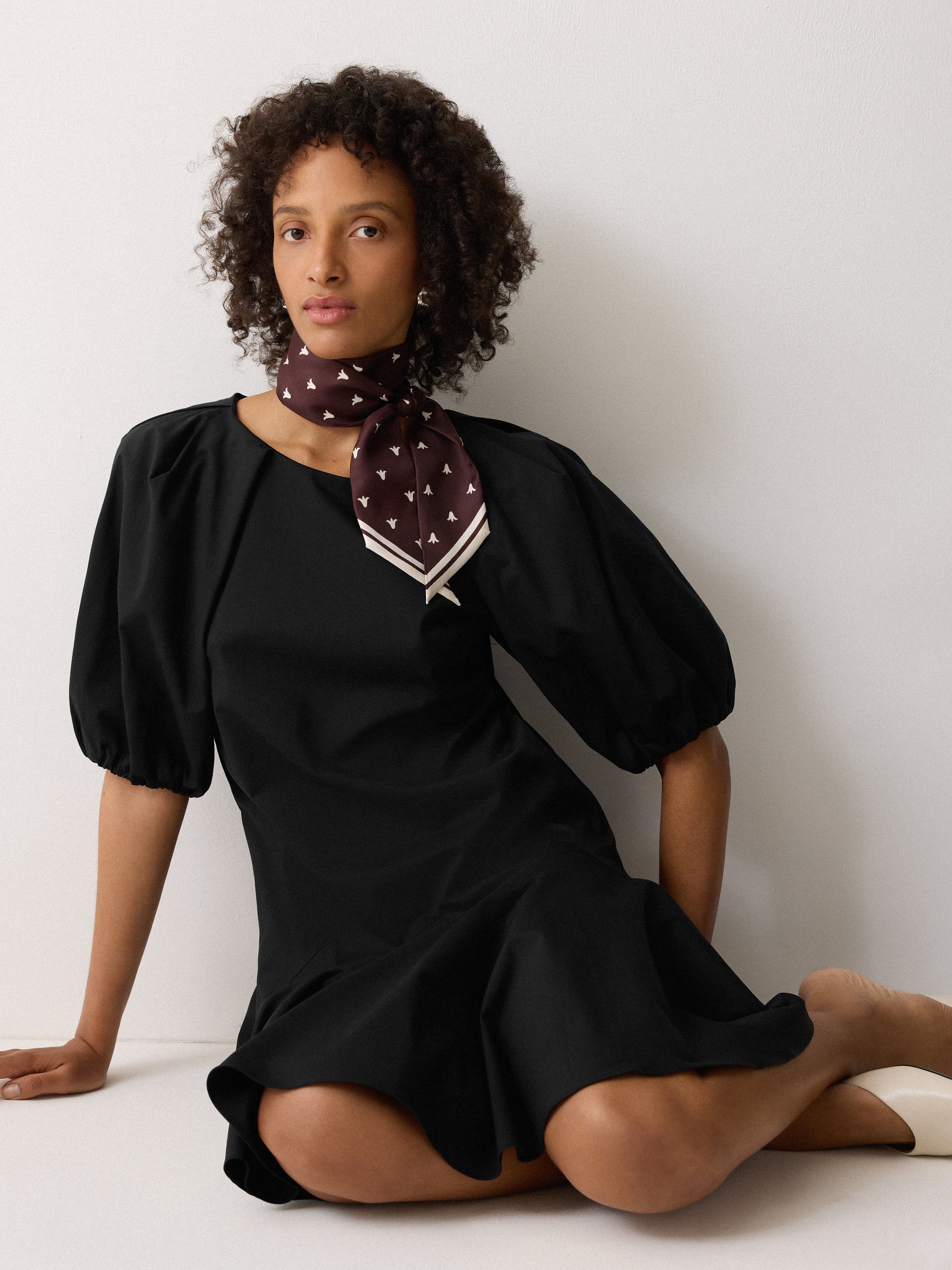 Cotton Puff Sleeve Mini Dress for Women - Black Summer Casual Party Dress | Perfect for Beach Vacation, Date Night & Outdoor Events