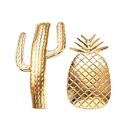 PRETYZOOM 2pcs Cactus & Pineapple Hair Clips for Women - Metal Alloy Barrettes, Stylish Hairpins & Hair Claws - Perfect for Everyday Wear, Parties, Weddings & Special Occasions