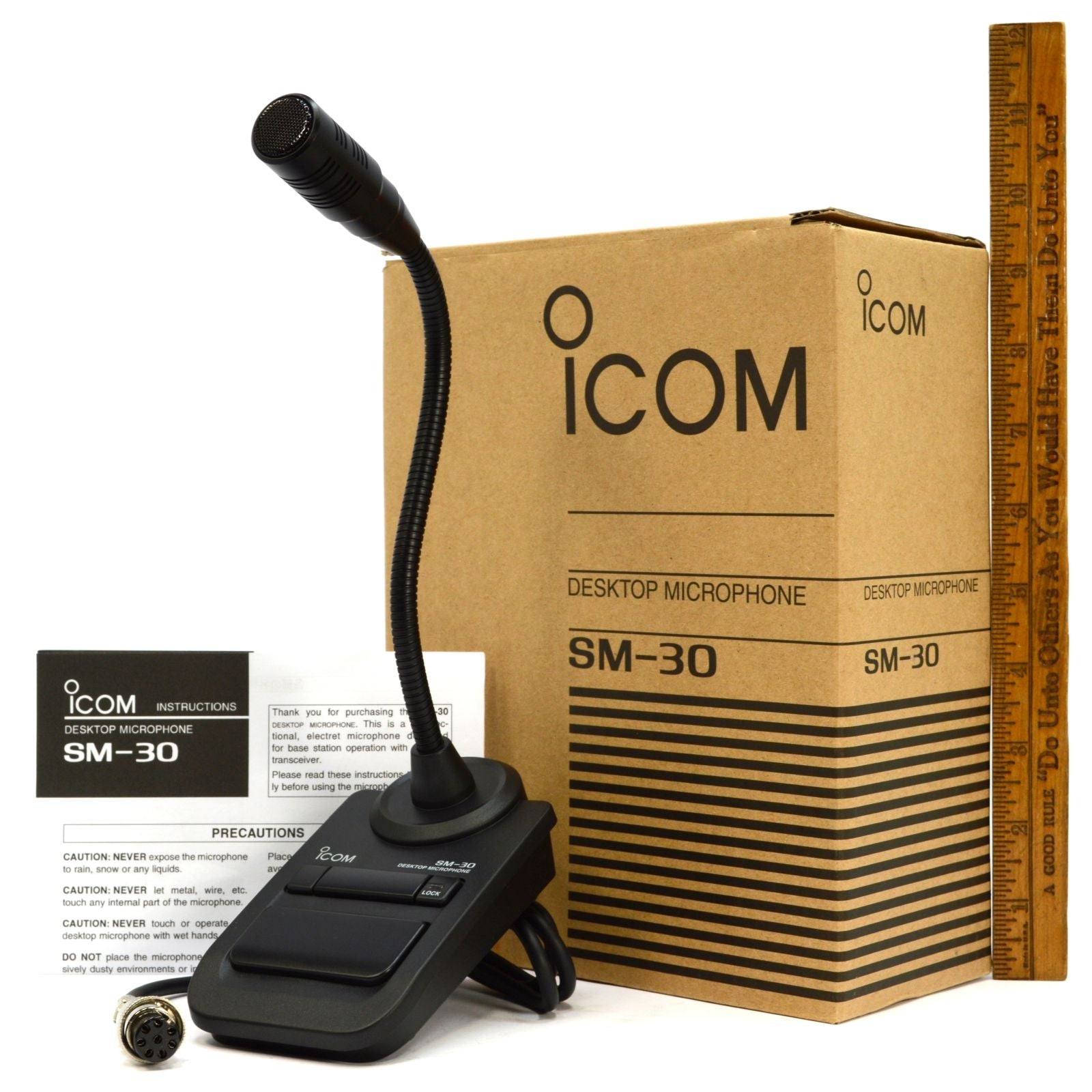 Brand New iCOM SM-30 Desktop Microphone for Ham Radio - Complete in Opened Box | Perfect for Home Studios, Podcasting & Amateur Radio Communication