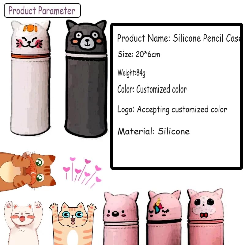 EBIZ HIVE Cute Telescopic Pen Pencil Holder - Pop Up Stationery Organizer with Stand-up Retractable Design - Perfect for Office, School, Christmas & New Year Gifts (White Panda) - Ideal for Desk Organization, Student Supplies & Gift Giving