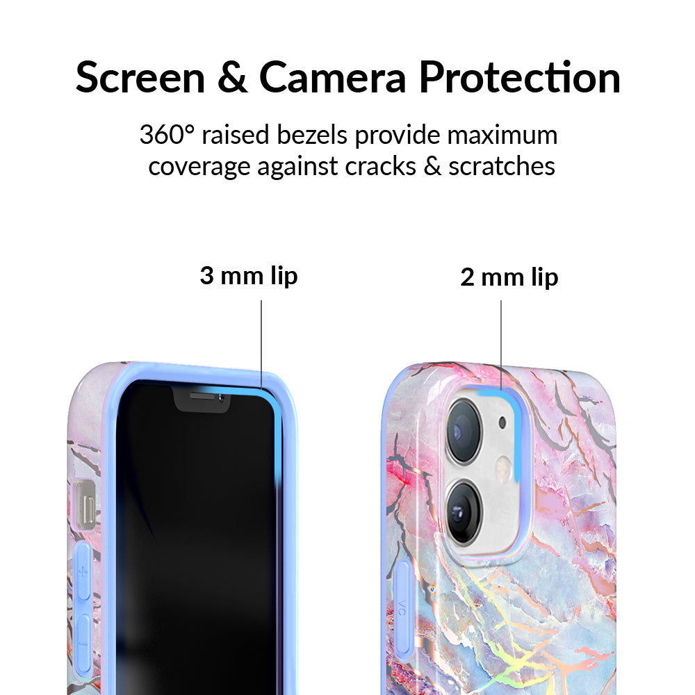 Holo Moonstone Marble iPhone Case - Protective & Stylish Phone Cover for iPhone 13/14/15 Pro Max - Perfect for Everyday Use, Travel & Gift Giving