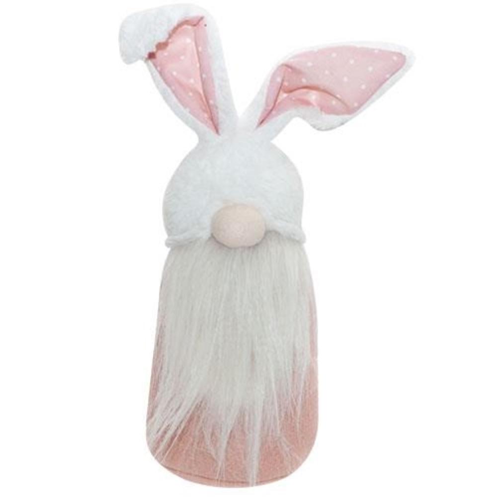Pink Bunny Gnome Statue - Cute Garden Decor for Easter, Spring & Home - Perfect for Outdoor Lawn, Patio & Indoor Shelf Display