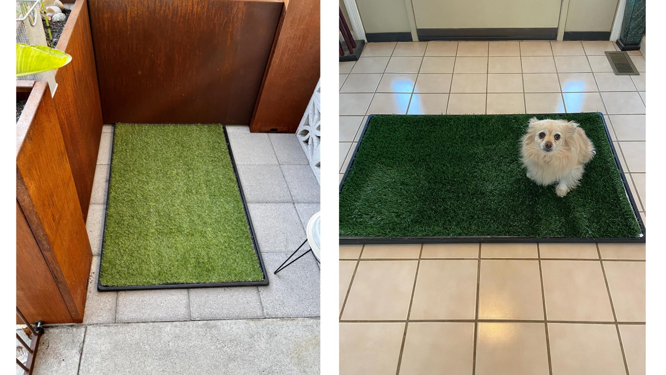 Premium Large Dog Grass Pad with Tray - 3-Pack Realistic Fake Grass (41.4